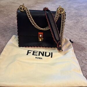 Fendi Kan I small shoulder/crossbody bag in navy blue